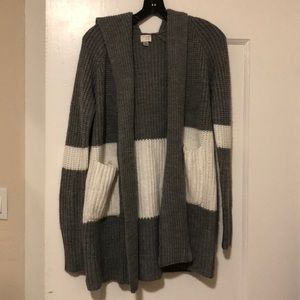 Grey and white sweater